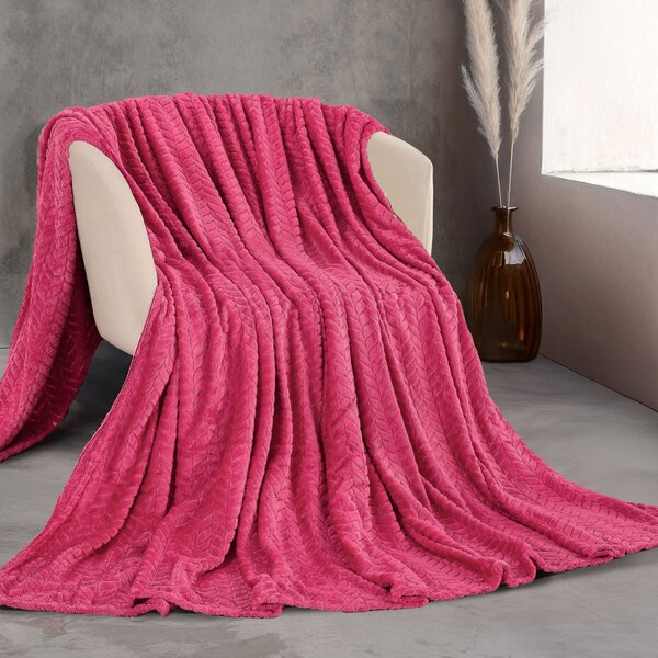 Κουβέρτα Fleece Υπέρδιπλη (220x240) Rythmos Harmonie Φούξια