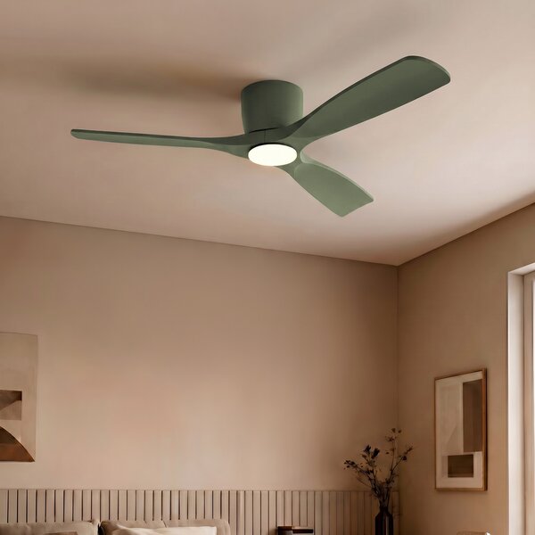 Lucande Smart LED ανεμιστήρας οροφής Moneno, πράσινος, DC, Tuya, ρυθμιζόμενος, Πράσινο, Σαλόνι / τραπεζαρία, Μέταλλο, σύγχρονο