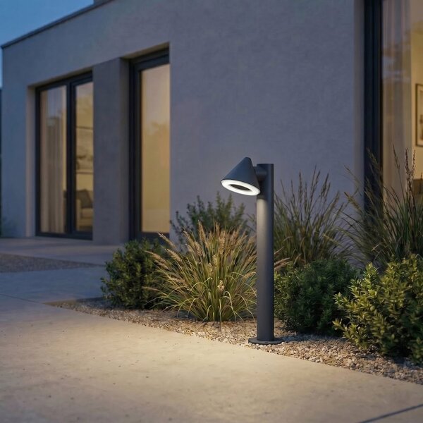 Lindby Φωτιστικό δρόμου LED Soran, μαύρο, 60 cm, μέταλλο, IP44, Μαύρο, Μέταλλο, σύγχρονο