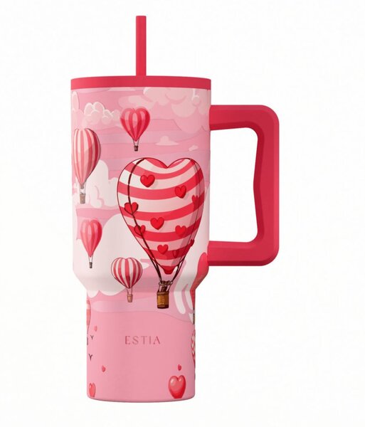 Κούπα Θερμός Με Λαβή & Καλαμάκι 900ml Estia Save The Aegean Tumbler Love Ascend 01-41533