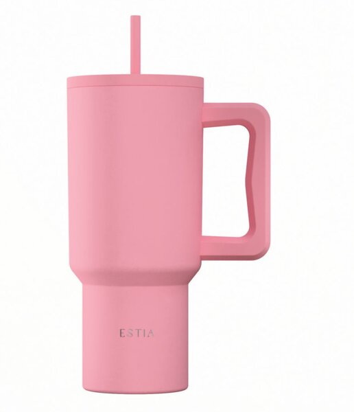 Κούπα Θερμός Με Λαβή & Καλαμάκι 900ml Estia Save The Aegean Tumbler Rose 01-41526