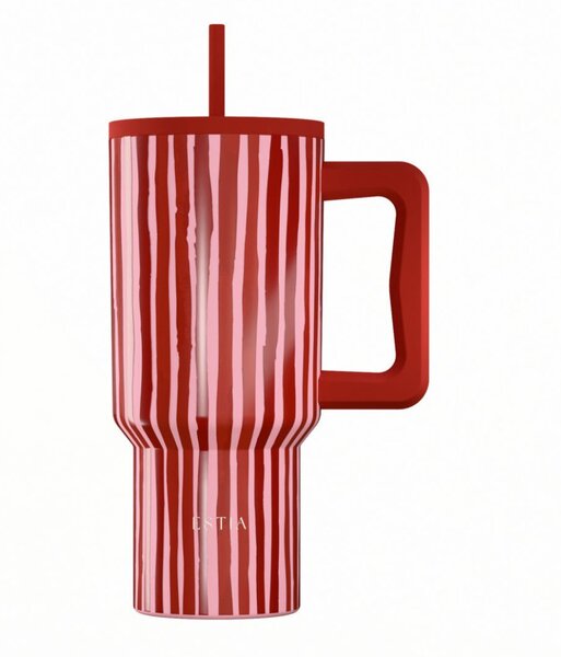 Κούπα Θερμός Με Λαβή & Καλαμάκι 900ml Estia Save The Aegean Tumbler Viva Stripe 01-41564