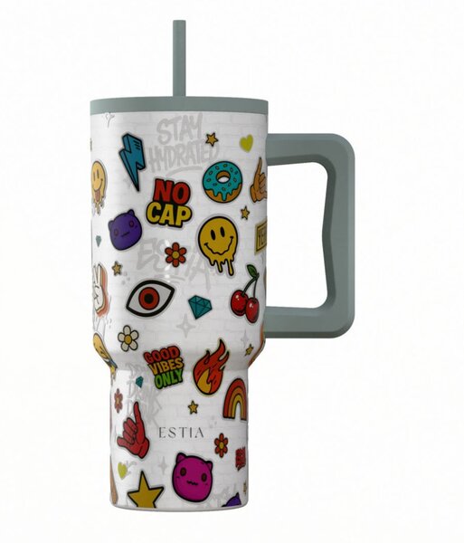 Κούπα Θερμός Με Λαβή & Καλαμάκι 900ml Estia Save The Aegean Tumbler Urban Vibes 01-41540