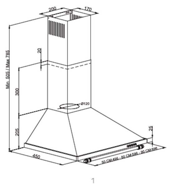 Tesla DC600SX, 125 W, 400 m3/h, 2 φίλτρα αλουμινίου, 62 dB, 3 ταχύτητες, Inox