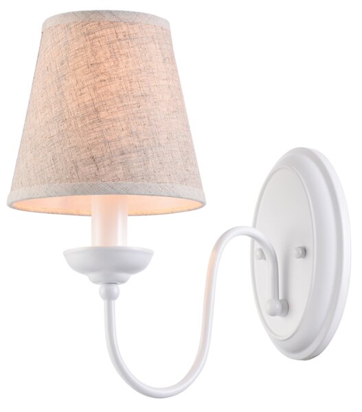 C111-1 ORION WALL LAMP WHITE & WHITE SHADE 1E1