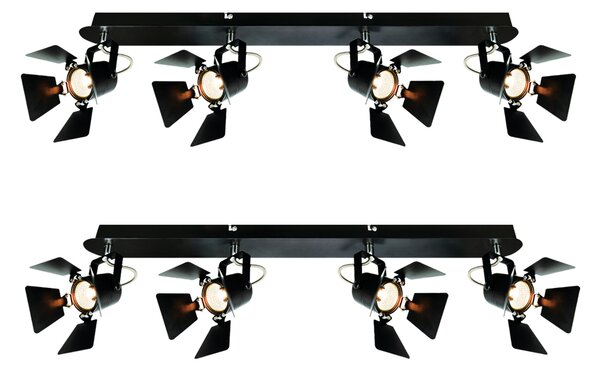 GU12015A-4B (x2) Mystik Packet Metal black ceiling lamp with rotating heads+