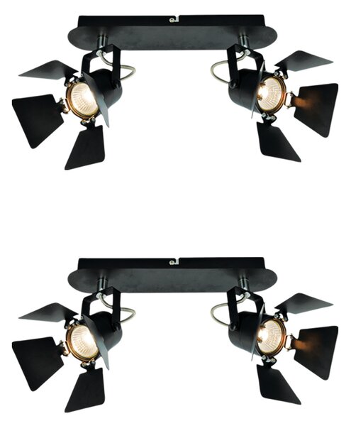 GU12015A-2B (x2) Mystik Packet Metal black ceiling lamp with rotating heads+