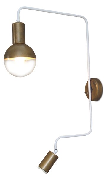 HL-3555-2S CALLIE OLD BRONZE & WHITE WALL LAMP