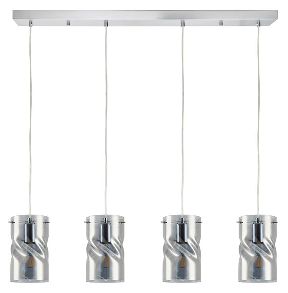 KQ S0616-4 TWIST SMOKEY PENDANT GLASS+