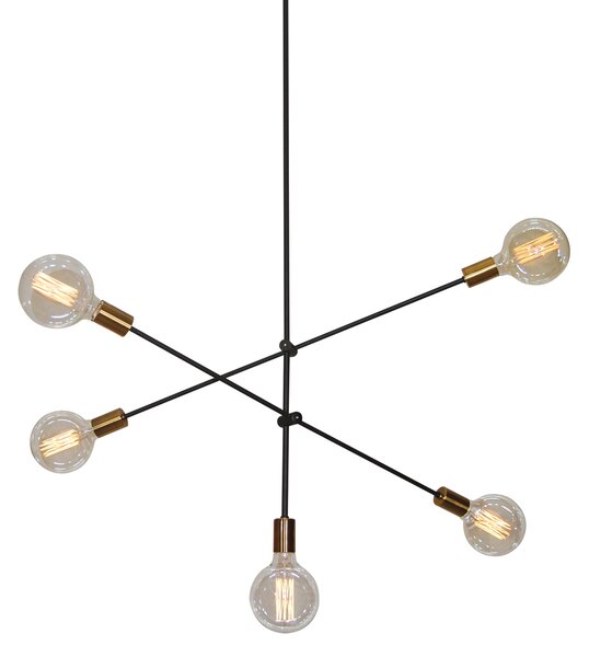 SE 136-5 CODY PENDANT BLACK & BRUSHED BRASS Δ4