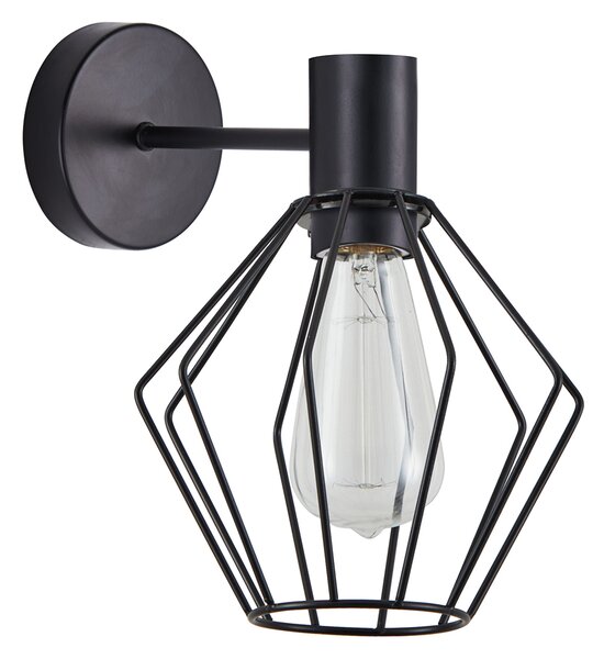 SE21-BL-16-GR1 ADEPT BLACK WALL LAMP BLACK METAL GRID+