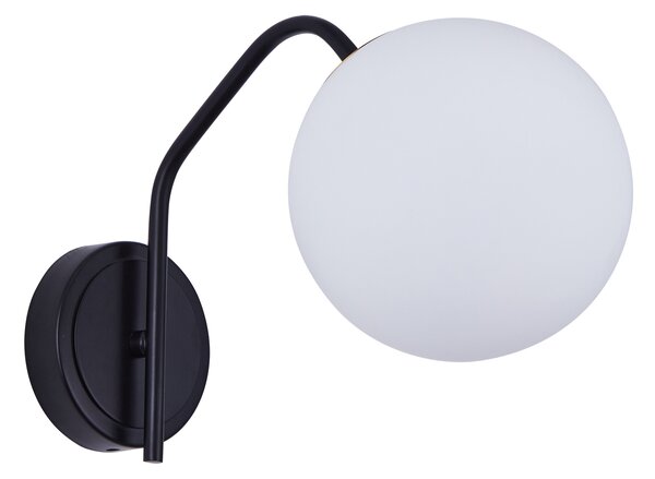 SE21-BL-25 FLAKE BLACK WALL LAMP OPAL GLASS Β1