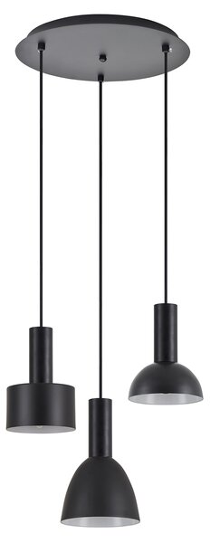 SE21-BL-4-3BL-MS123 ADEPT FLEX Black Pendant Black Metal Shade+