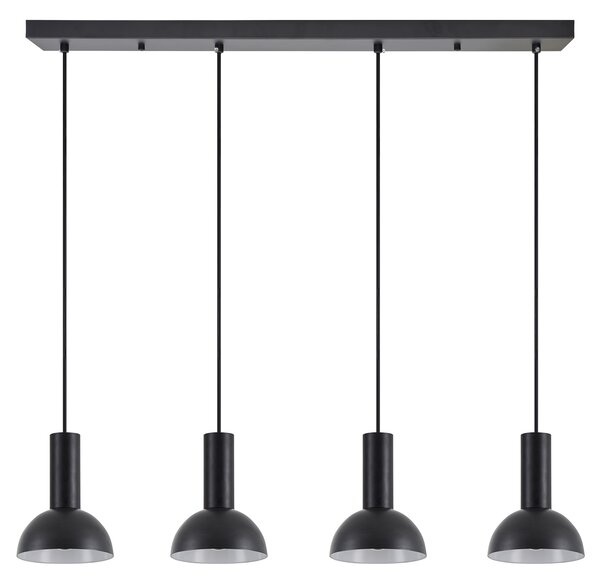 SE21-BL-4-4BL-MS3 ADEPT TUBE Black Pendant Black Metal Shade+