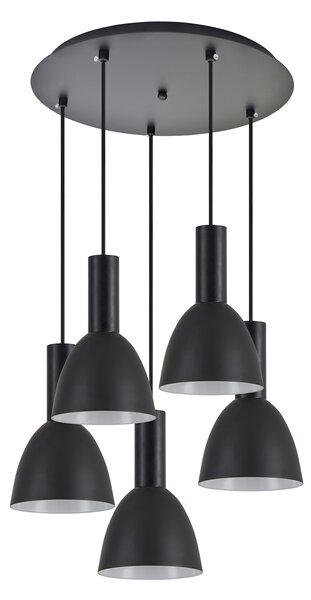 SE21-BL-4-5BL-MS2 ADEPT TUBE Black Pendant Black Metal Shade+