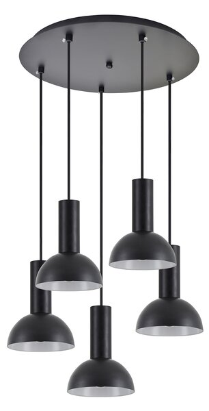 SE21-BL-4-5BL-MS3 ADEPT TUBE Black Pendant Black Metal Shade+