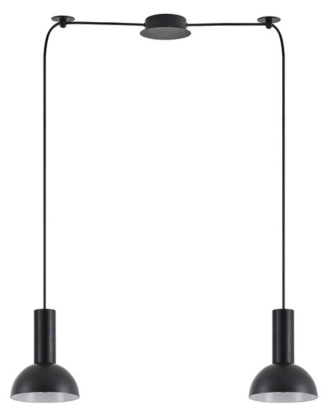 SE21-BL-4-BL2-MS3 ADEPT TUBE Black Pendant Black Metal Shade+