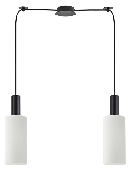 SE21-BL-4-BL2-GL3 ADEPT TUBE Black Pendant White Glass+