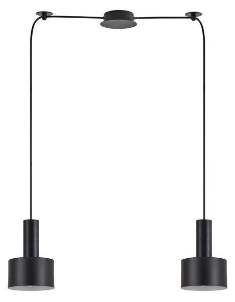 SE21-BL-4-BL2-MS1 ADEPT TUBE Black Pendant Black Metal Shade+