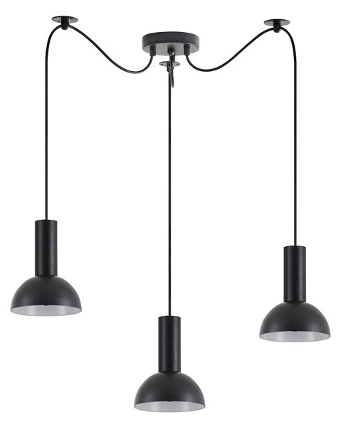 SE21-BL-4-BL3-MS3 ADEPT TUBE Black Pendant Black Metal Shade+