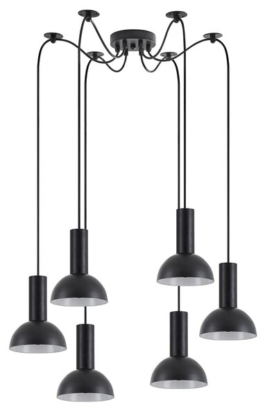 SE21-BL-4-BL6-MS3 ADEPT TUBE Black Pendant Black Metal Shade+