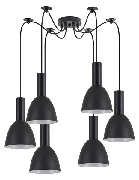 SE21-BL-4-BL6-MS2 ADEPT TUBE Black Pendant Black Metal Shade+