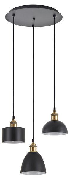 SE21-BR-10-3BL-MS123 MAGNUM FLEX Bronze Metal Pendant Black Metal Shade+