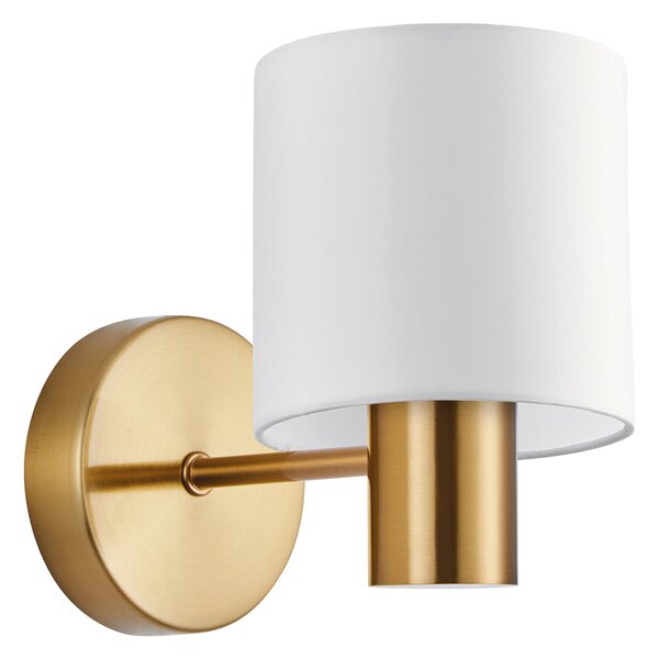 SE21-GM-16-SH1 ADEPT GOLD MATT WALL LAMP WHITE SHADE+