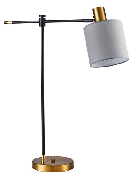 SE21-GM-36-SH1 ADEPT TABLE LAMP Gold Matt and Black Metal Table Lamp Grey Shade+