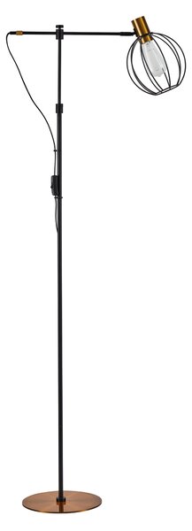 SE21-GM-39-GR2 ADEPT FLOOR LAMP Gold Matt and Black Metal Floor Lamp Black Metal Grid+