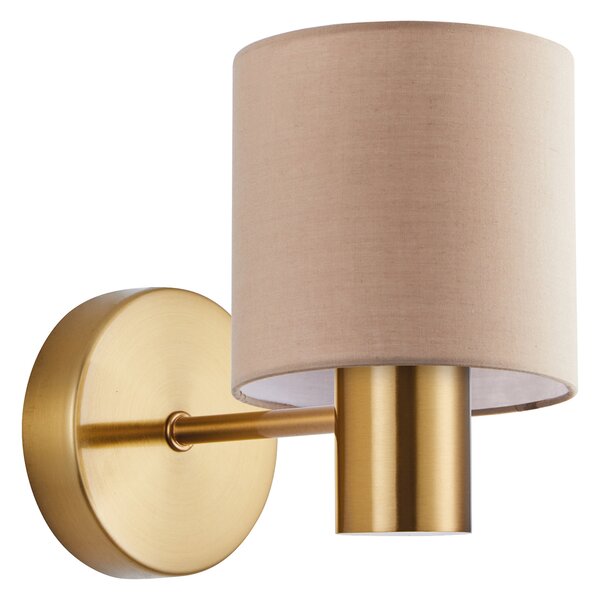 SE21-GM-16-SH3 ADEPT GOLD MATT WALL LAMP BROWN SHADE+