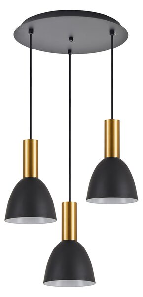 SE21-GM-4-3BL-MS2 ADEPT TUBE Gold Matt Pendant Black Metal Shade+