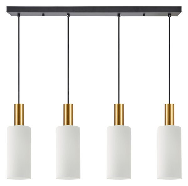 SE21-GM-4-4BL-GL3 ADEPT TUBE Gold Matt Pendant White Glass+