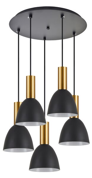 SE21-GM-4-5BL-MS2 ADEPT TUBE Gold Matt Pendant Black Metal Shade+