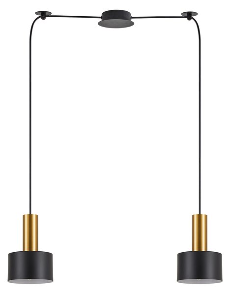 SE21-GM-4-BL2-MS1 ADEPT TUBE Gold Matt Pendant Black Metal Shade+