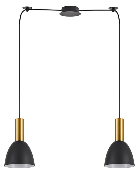 SE21-GM-4-BL2-MS2 ADEPT TUBE Gold Matt Pendant Black Metal Shade+