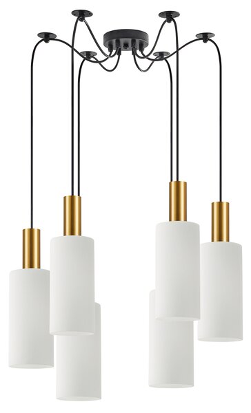 SE21-GM-4-BL6-GL3 ADEPT TUBE Gold Matt Pendant White Glass+