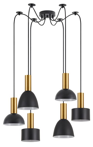 SE21-GM-4-BL6-MS12 ADEPT FLEX Gold Matt Pendant Black Metal Shade+