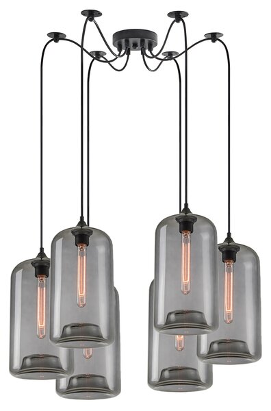 SE21-SM-19-30-BL6+ FEINT Smoked Glass Pendant+