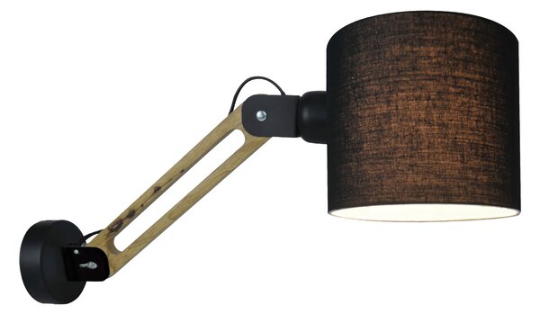 WL17013 ANGONA WALL LAMP BLACK & WOOD COLOR 1E3