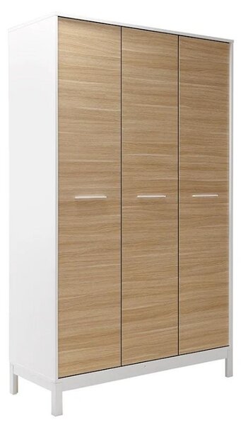 Ντουλάπα ρούχων London Megapap τρίφυλλη χρώμα oak - λευκό 120x52x202εκ