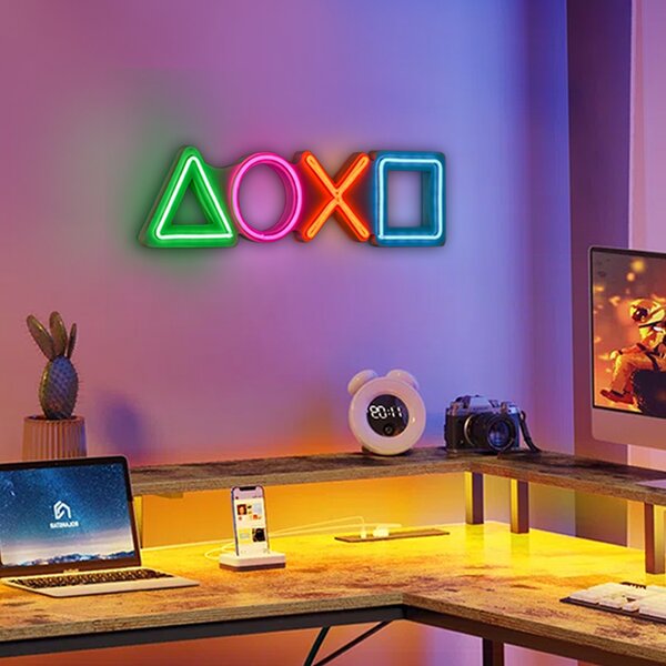 Φωτιστικό LED Neon "Playstation" Megapap πολύχρωμο 57x2x15εκ