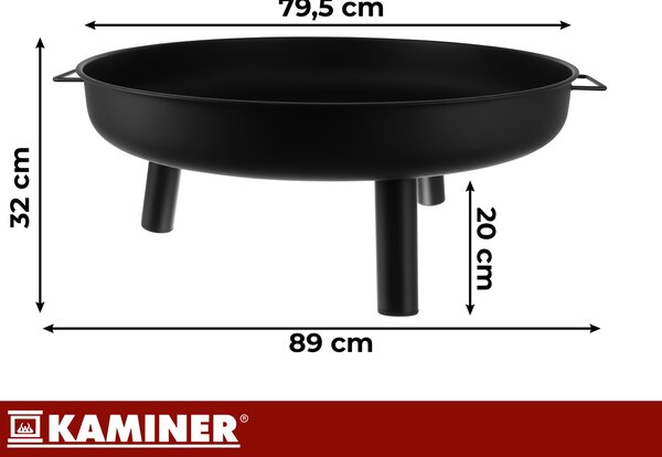 Εστία φωτιάς κήπου Kaminer 80 cm - μεταλλική λεκάνη φωτιάς