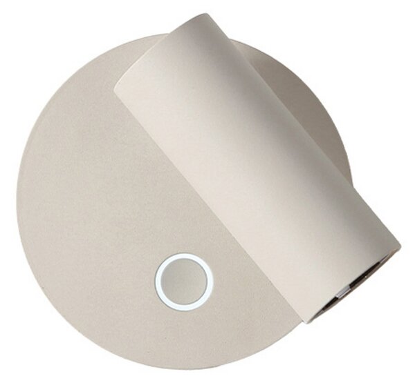 Viokef LED απλίκα Tara, λευκή, Ø 9 cm, μέταλλο, ρυθμιζόμενος, Λευκό, Σαλόνι / τραπεζαρία, Μέταλλο, σύγχρονο, Φως ανάγνωσης