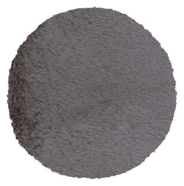 Στρογγυλό Χαλί Γούνινο (Φ160) Βιοκαρπέτ Krolik R04 D Grey