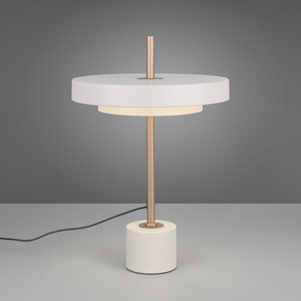Trio Lighting Λάμπα LED Keaton, ανοιχτό γκρι, ύψος 45 cm, μέταλλο, CCT, ρυθμιζόμενος, Γκρι, Σαλόνι / τραπεζαρία, Μέταλλο