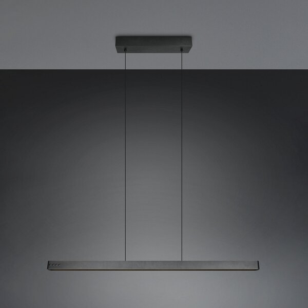 Trio Lighting Κρεμαστό φωτιστικό LED Donegal, μαύρο, μήκος 150 cm, CCT, ρυθμιζόμενος, Μαύρο, Σαλόνι / τραπεζαρία, Μέταλλο, σύγχρονο