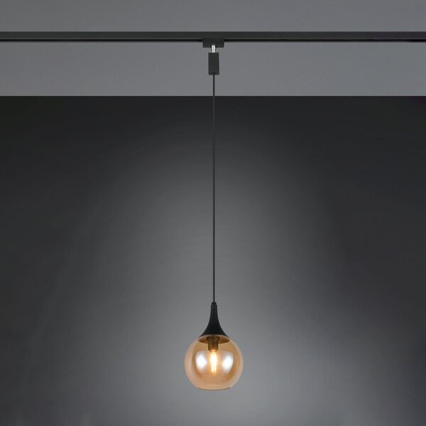 Trio Lighting Ράγα-φωτιστικό LUMINA για DUOline, κεχριμπαρένιο χρώμα, ρυθμιζόμενος, Μπεζ, Σαλόνι / τραπεζαρία, Γυαλί, σύγχρονο