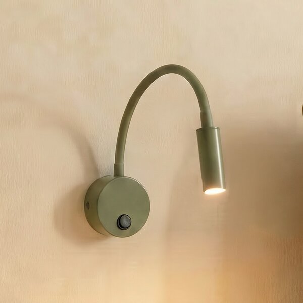 TK Lighting Φωτιστικό τοίχου Lagos, λαδί/μαύρο, G9, ύψος 45 cm, μέταλλο, ρυθμιζόμενος, Πράσινο, υπνοδωμάτιο, Μέταλλο