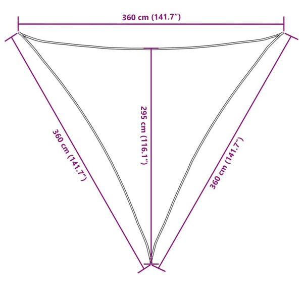 Πανί Σκίασης Τρίγωνο Μπεζ 3,6 x 3,6 x 3,6 μ. από Ύφασμα Oxford - Μπεζ